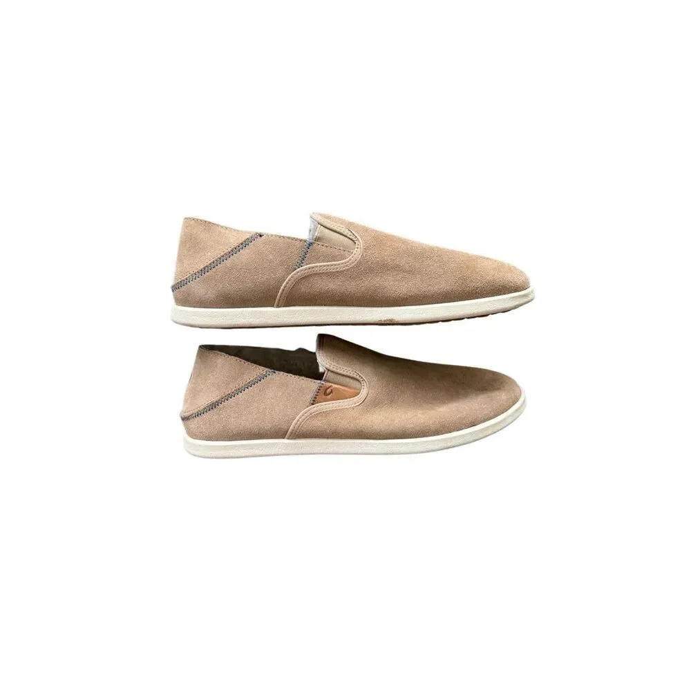 OluKai Mens Tan Suede Hele Malie Slip-On Loafer Shoes Size 10M